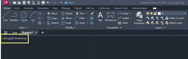 AutoCAD user interface - viewport