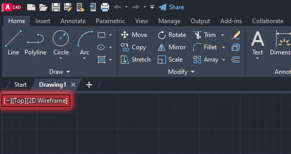 AutoCAD user interface - viewport