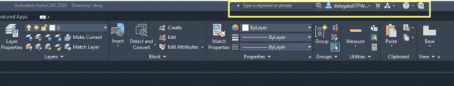 AutoCAD user interface - Infocentre